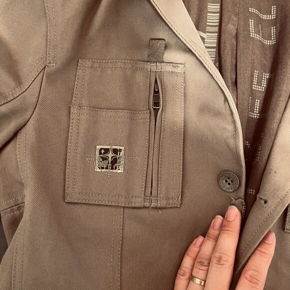 Diesel Cotton Military Utility Jacket Blazer S olive green - Picture 4 of 10